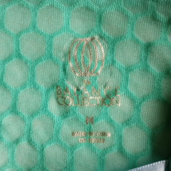 NWOT Marika Balance Collection Sheer Honeycomb Hoodie Tunic M Aqua - Picture 3 of 4